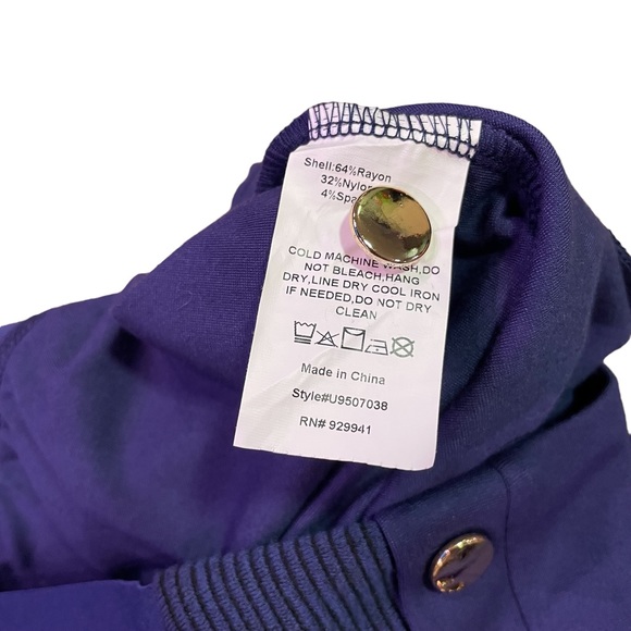 SUSANNE BETRO NWT BUTTON DETAIL HIGH WAISTER LEGGING PANT BLUE SIZE L - Picture 10 of 14